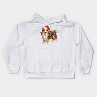 Christmas Shetland Sheepdog Kids Hoodie